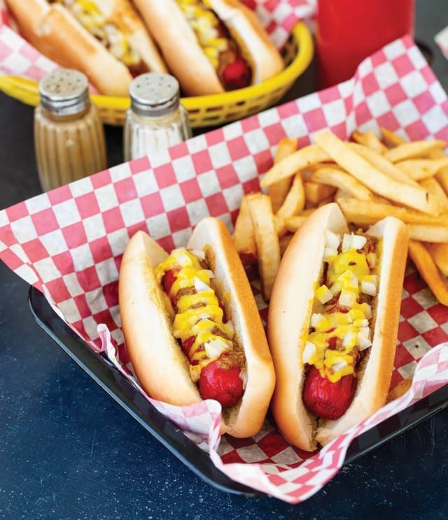 Grilled Hot Dog.