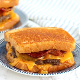 Grilled Bacon Burger Melt Sandwich